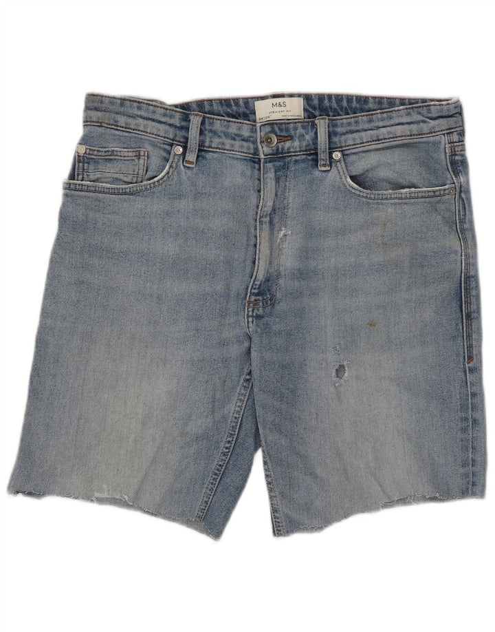 Marks & Spencer Pantalones cortos de mezclilla para hombre W34 Algodón azul grande