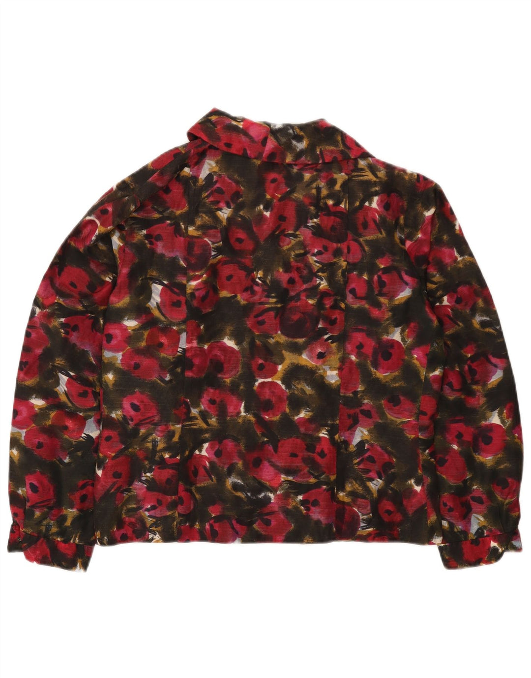 Vintage mujer camisa blusa Reino Unido 16 grande multicolor floral