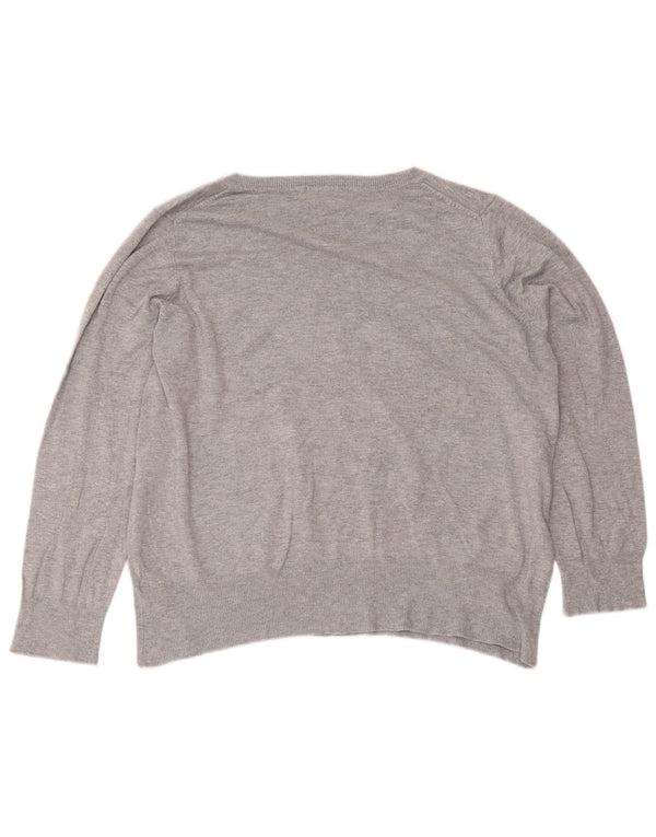 Marks & Spencer Jersey con Cuello en V para Mujer UK 22 3XL Viscosa Gris