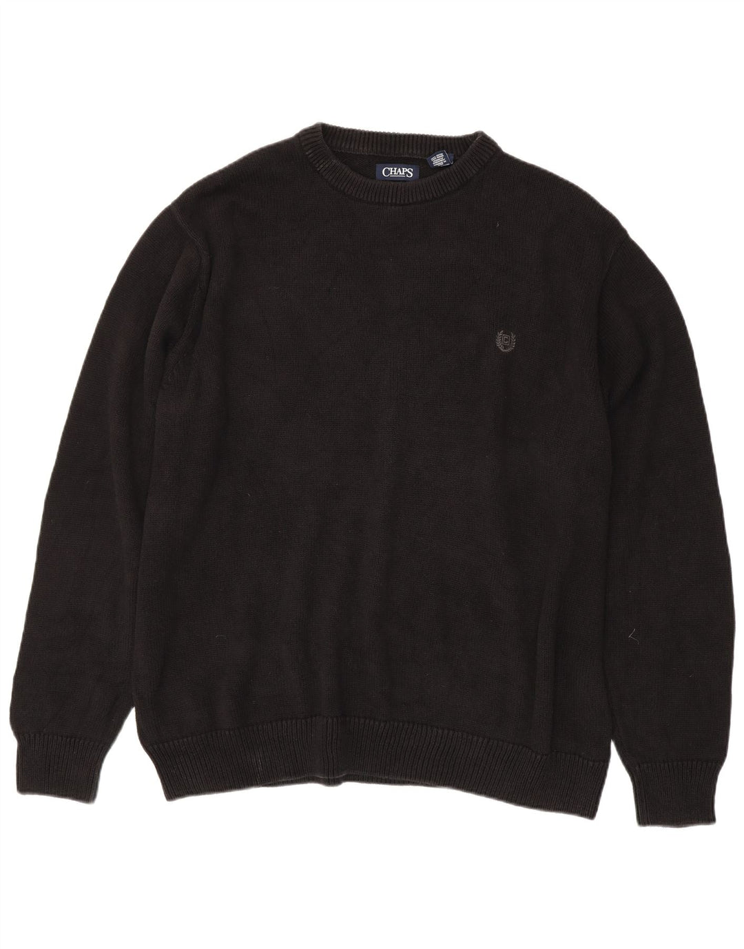 CHAPS Suéter alto con cuello redondo para hombre 3XL Algodón negro