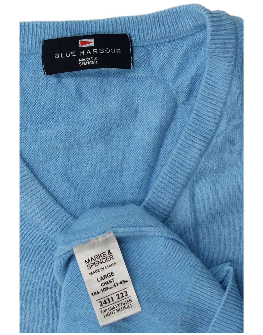 Marks & Spencer Suéter con Cuello en V para Hombre Acrílico Azul Grande