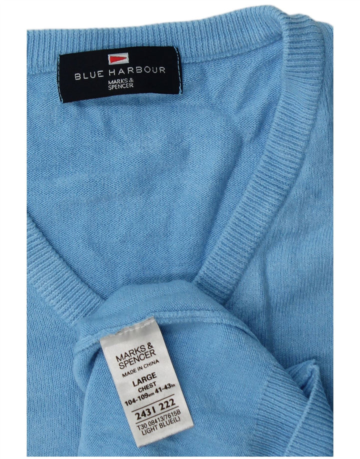 Marks & Spencer Suéter con Cuello en V para Hombre Acrílico Azul Grande