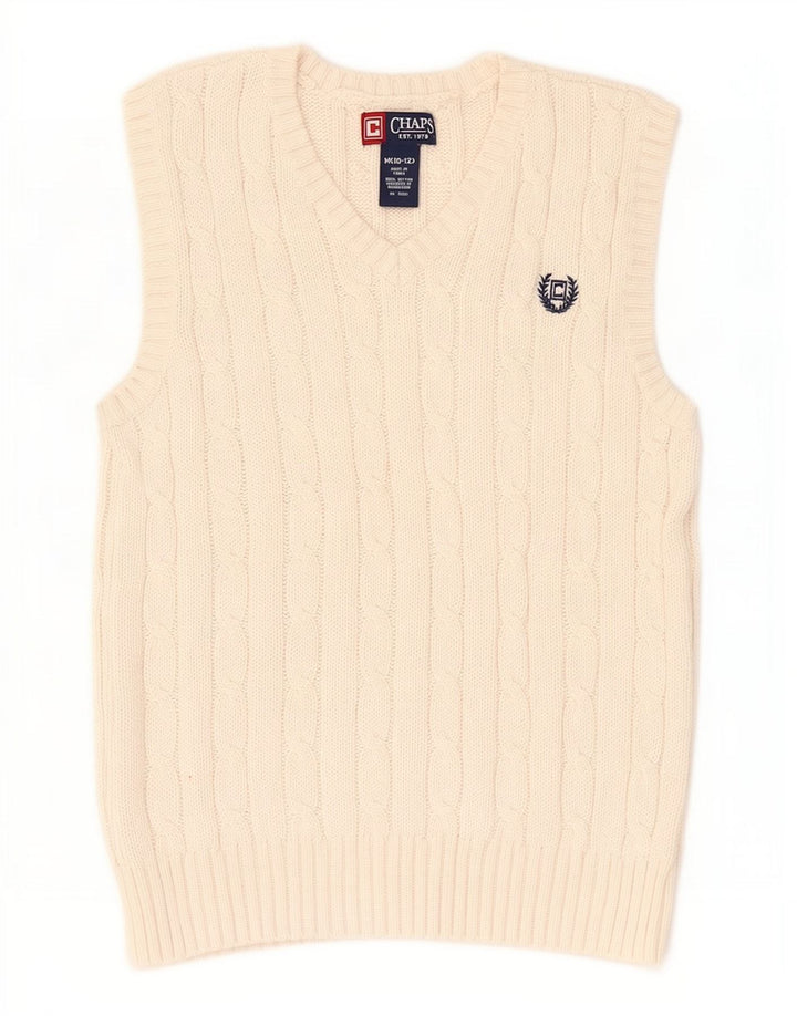 Chaps Camiseta sin mangas para niños de 10 a 11 años, algodón beige medio