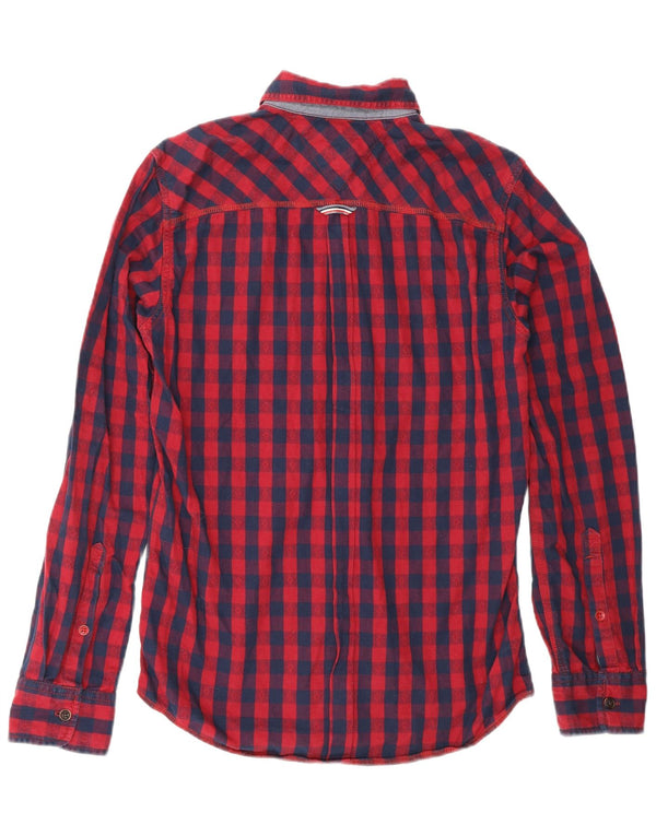 TOMMY HILFIGER Camisa de franela para hombre Small Red Check Cotton