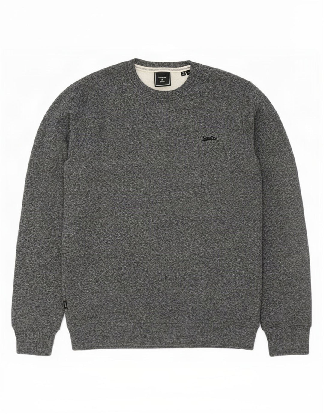 Superdry Sudadera tipo jersey para hombre de algodón moteado gris grande