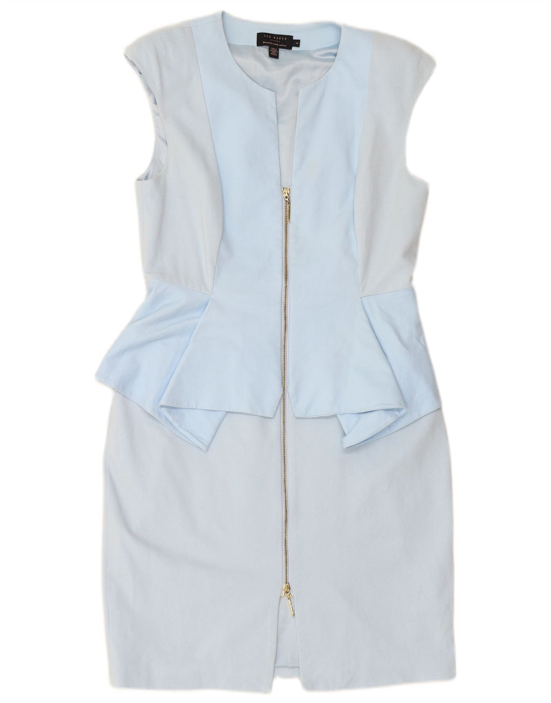 TED BAKER Vestido ajustado sin mangas para mujer Talla 4 Bloque de color azul grande