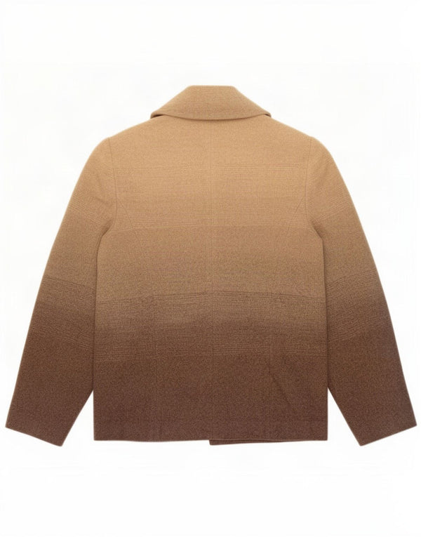 Marks & Spencer Chaqueta para mujer UK 8 Small Marrón Colorblock Lana virgen
