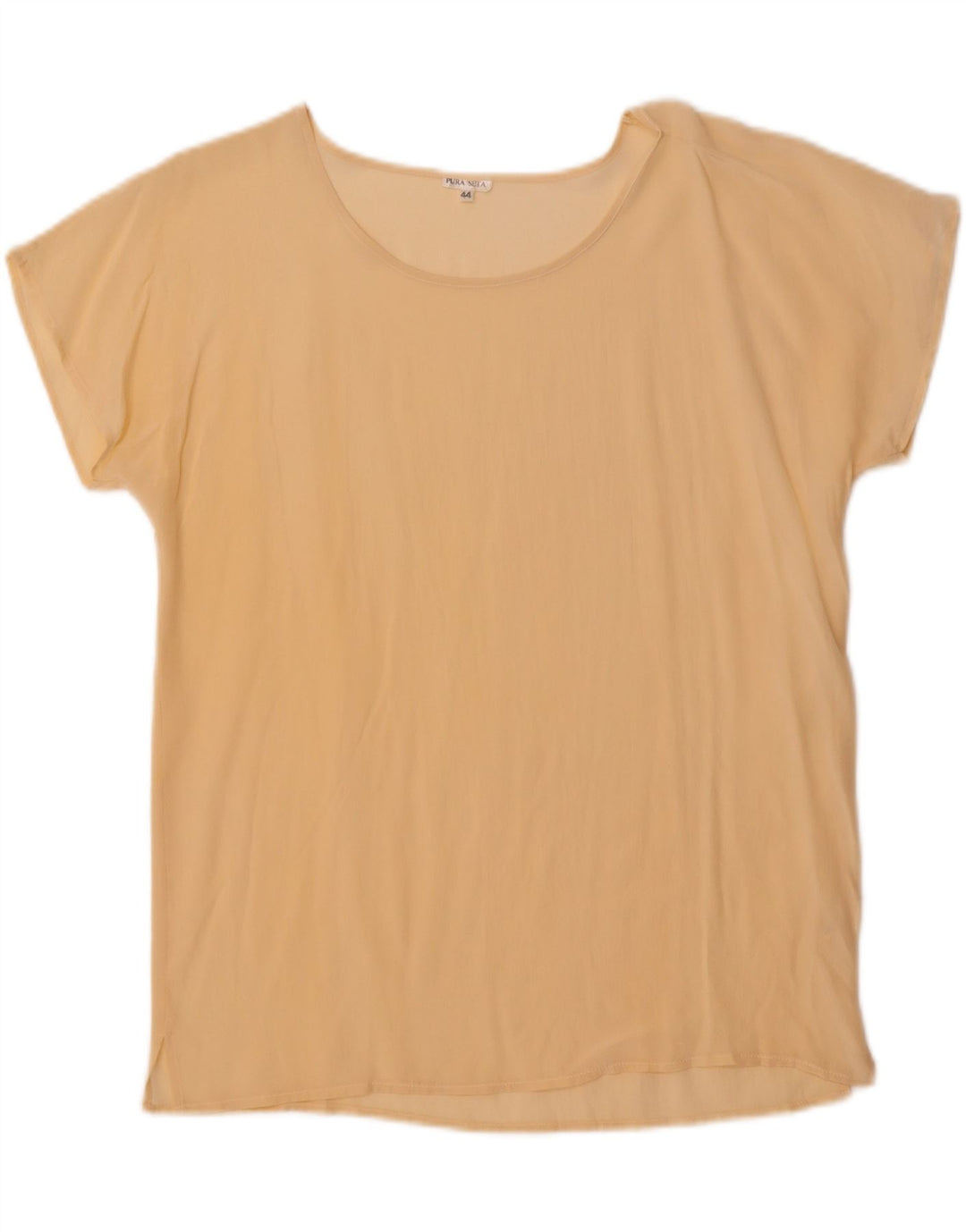 VINTAGE Womens Blouse Top IT 44 Medium Beige Silk Vintage Vintage and Second-Hand Vintage from Messina Hembry 