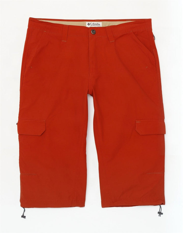 Columbia Pantalones cortos cargo para hombre W34 Algodón naranja grande