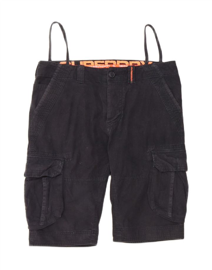 SUPERDRY Pantalones cortos tipo cargo para hombre medianos W32 Algodón azul marino
