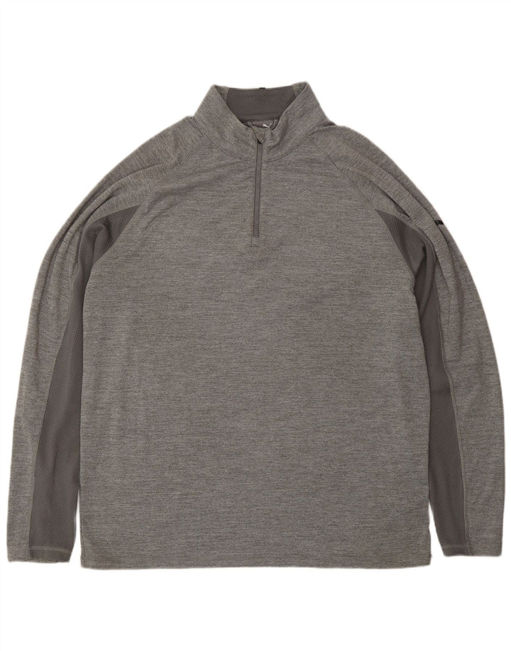 PUMA Top de chándal con cuello y cremallera para hombre XL Poliéster gris