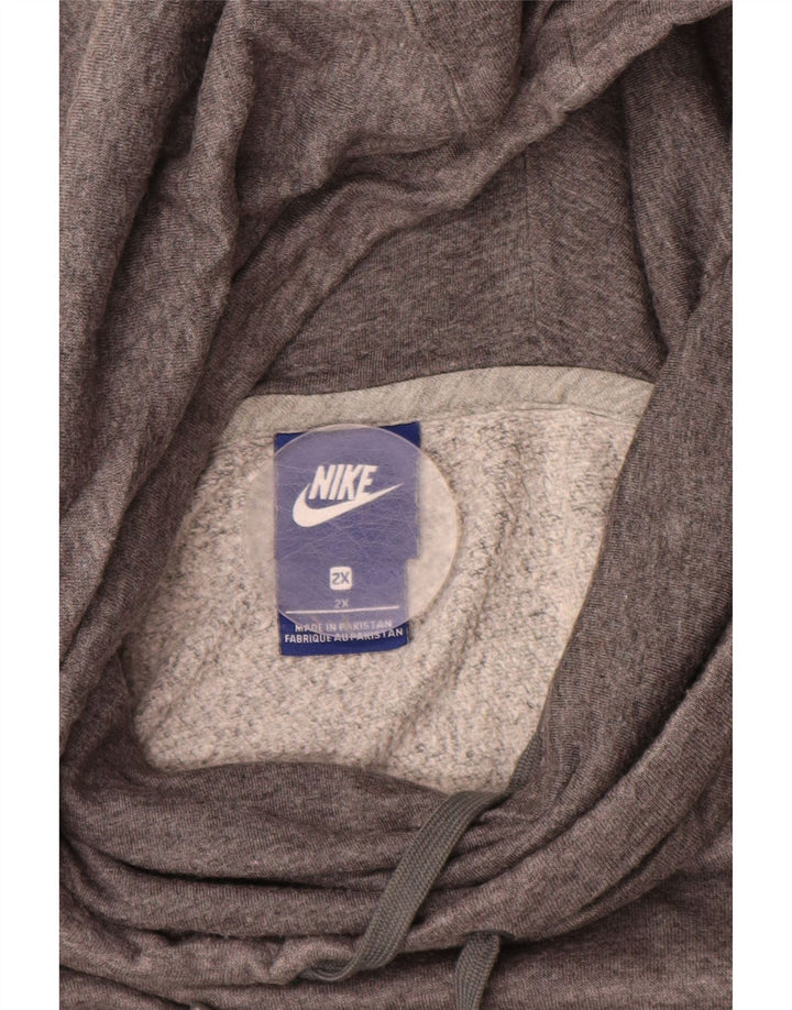 NIKE Sudadera con capucha para hombre, talla 2XL, algodón gris