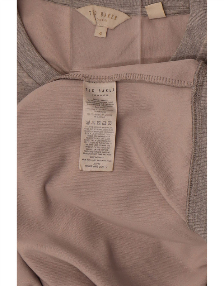 Ted Baker Sudadera gráfica para mujer Jersey Talla 4 Grande Gris moteado