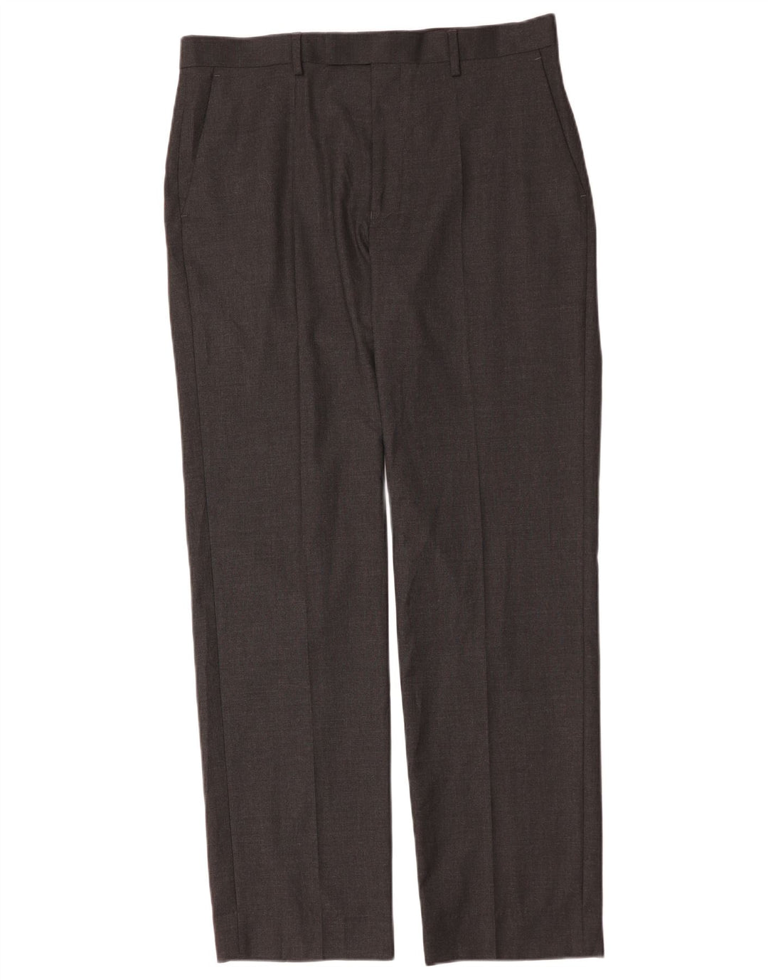 Marks & Spencer Pantalones de traje rectos de corte regular para hombre W34 L33 Gris