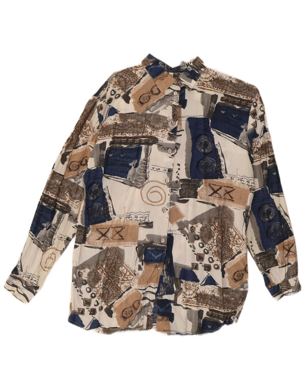 Camisa vintage para mujer EU 44 XL Viscosa patchwork multicolor