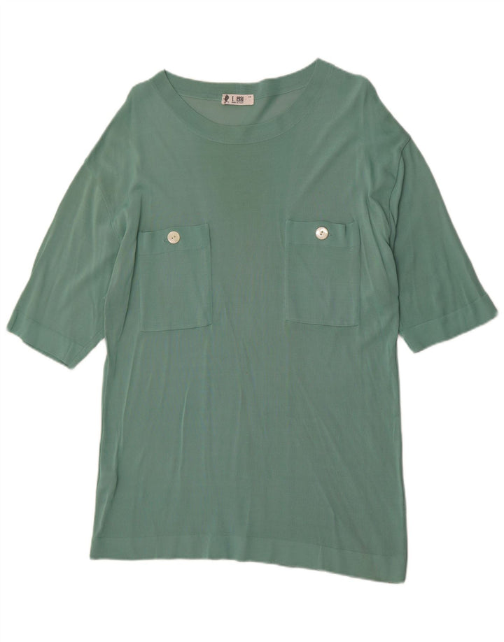 Camiseta vintage para hombre Top IT 48 Viscosa verde medio