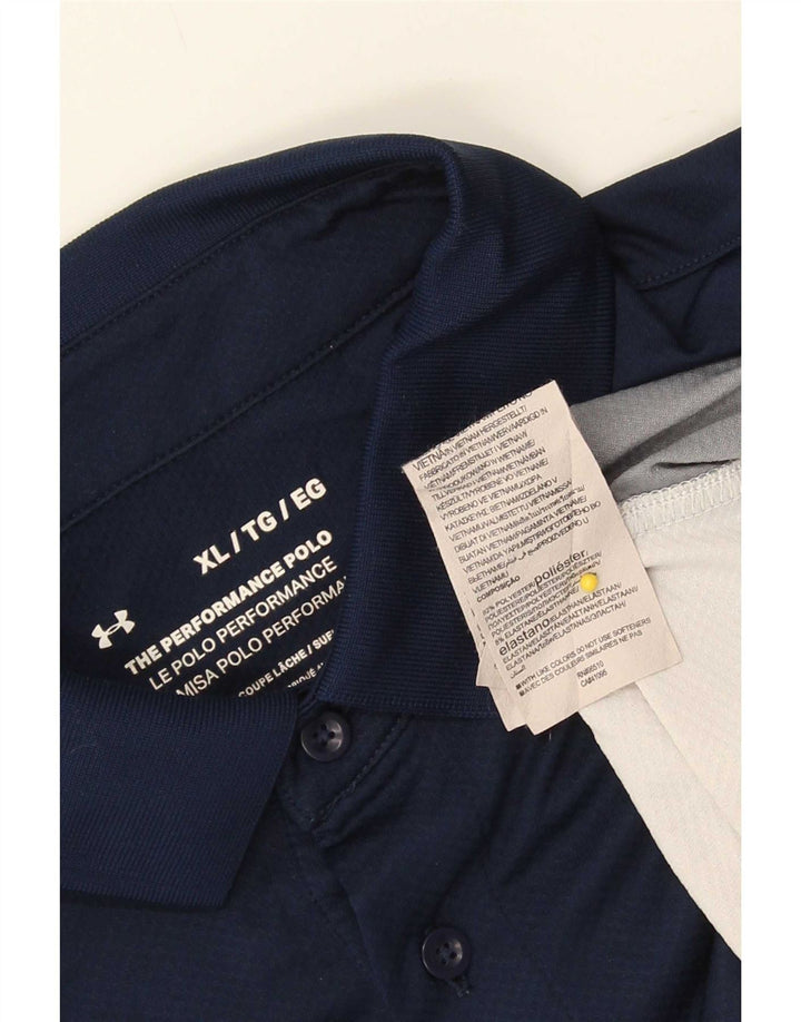 Polo Under Armour Hombre XL Azul Marino Colorblock Elastano