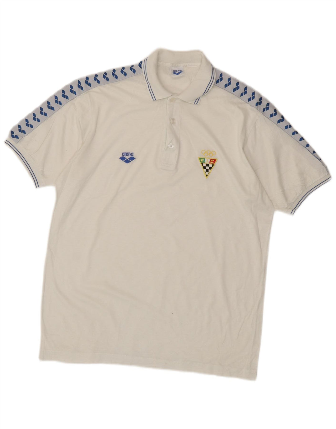 Arena Polo Gráfico Para Hombre Blanco Mediano