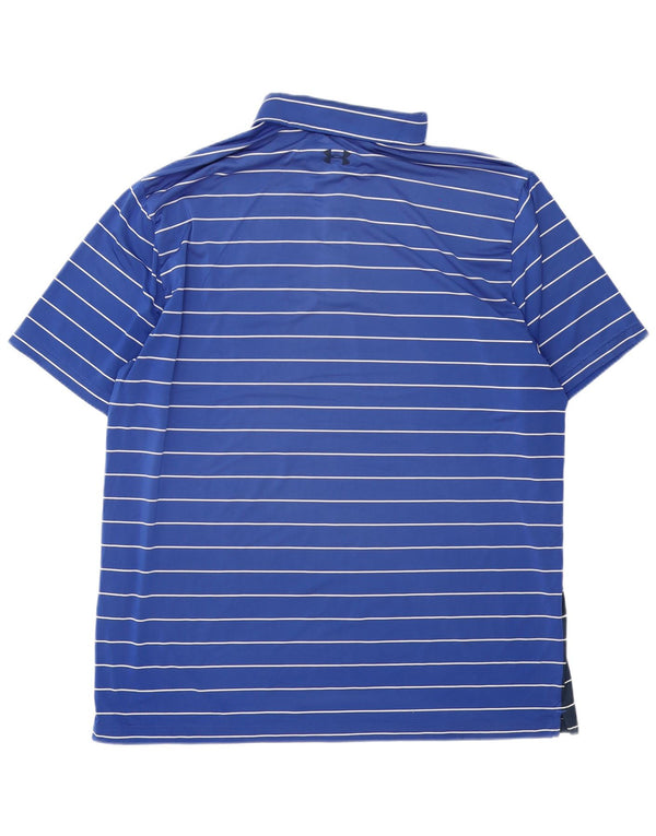 Under Armour Polo Heat Gear para hombre 2XL Poliéster a rayas azul marino