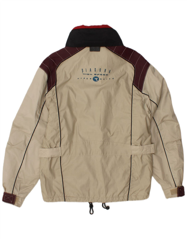 Diadora Chaqueta De Esquí Gráfica Para Hombre Pequeña Poliéster Color Block Blanco