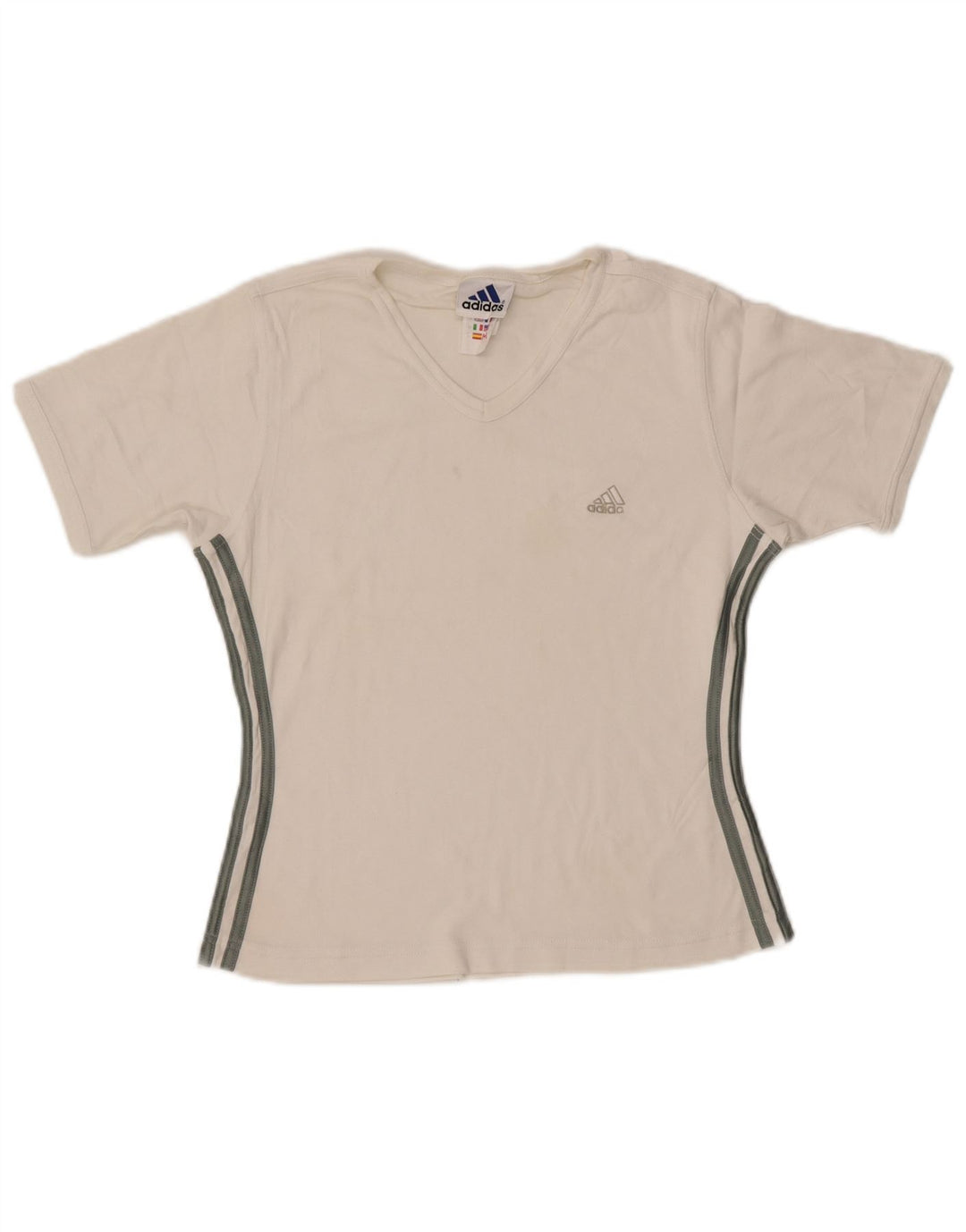 ADIDAS Camiseta Mujer Top UK 40 Mediano Algodón Blanco