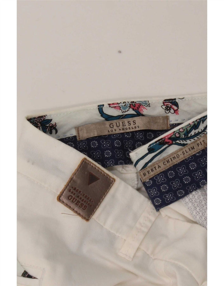 Guess Mujer Berta Slim Fit Chino Pantalones W34 L29 Blanco