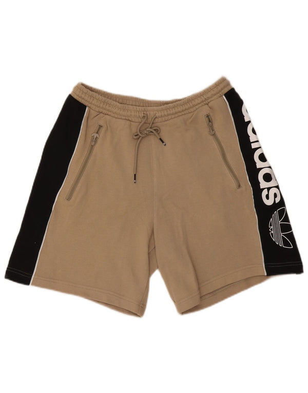 Adidas Hombre Pantalones Cortos Deportivos Gráficos Algodón Color Block Beige Medio