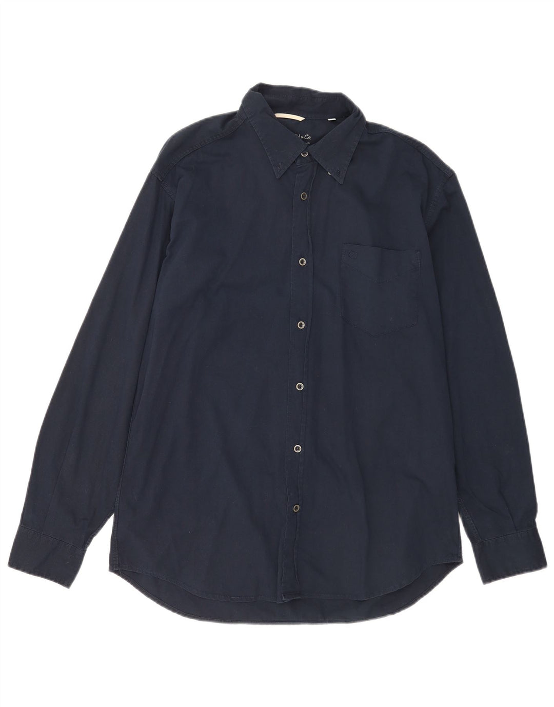 Camisa Carrera Hombre Grande Azul Marino Algodón