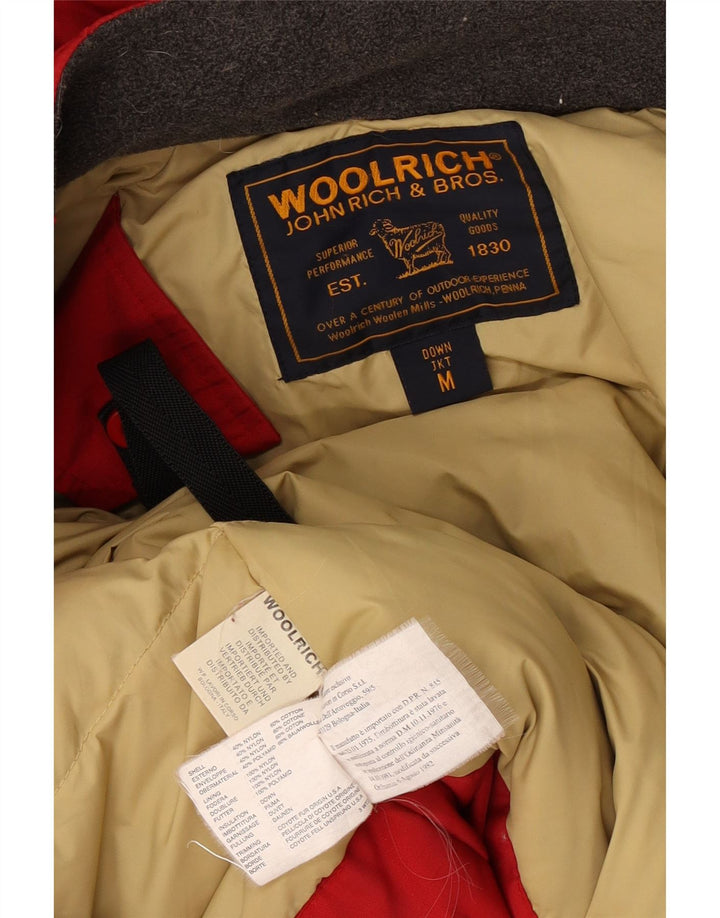 Woolrich Chaqueta acolchada con capucha para mujer UK 44 Medium Red Nylon
