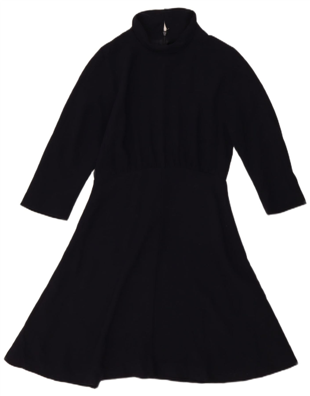 Jigsaw Vestido acampanado de manga 3/4 para mujer UK 40 Mediano Azul marino Poliéster