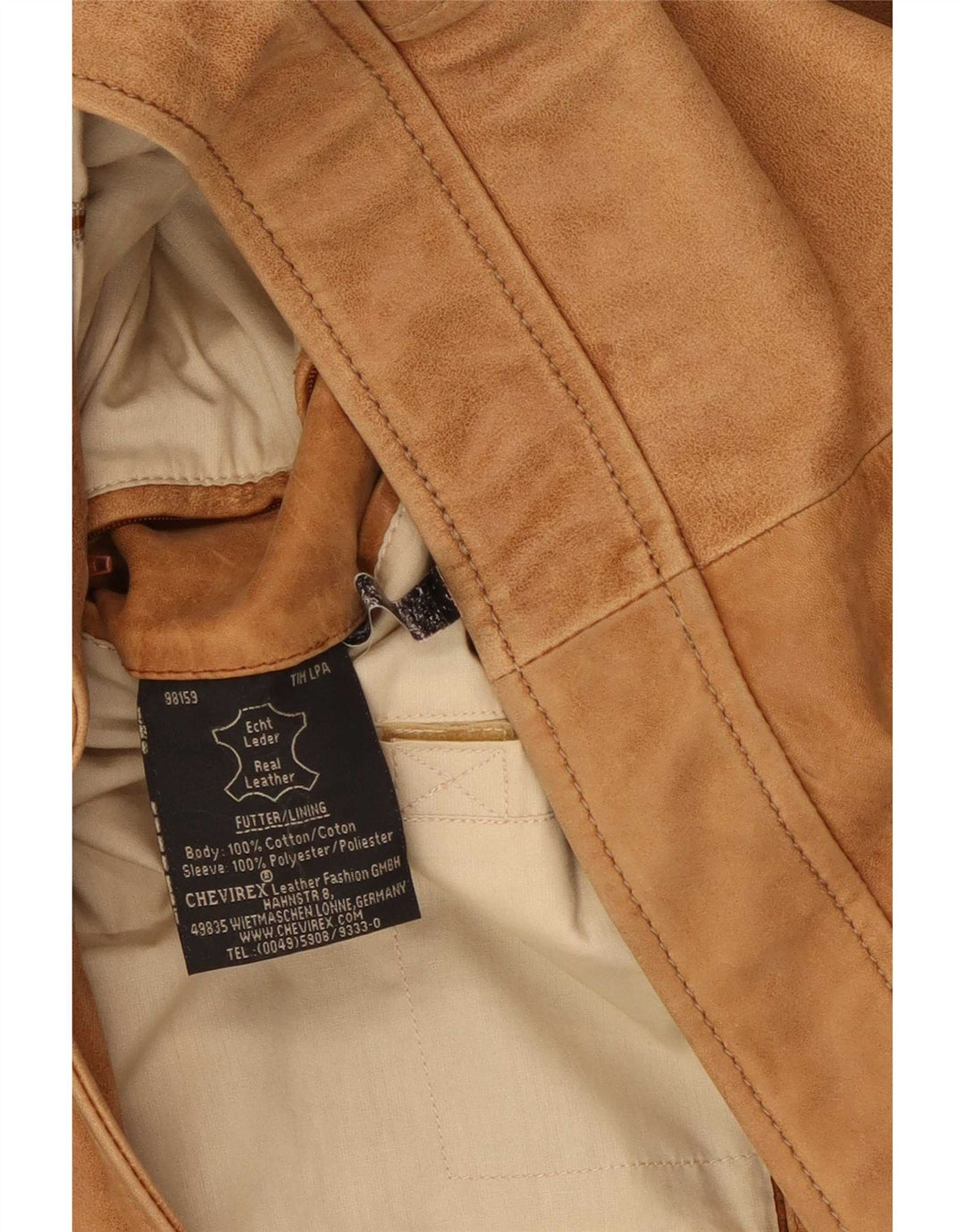 Chevirex Chaqueta de cuero para hombre IT 56 3XL Marrón