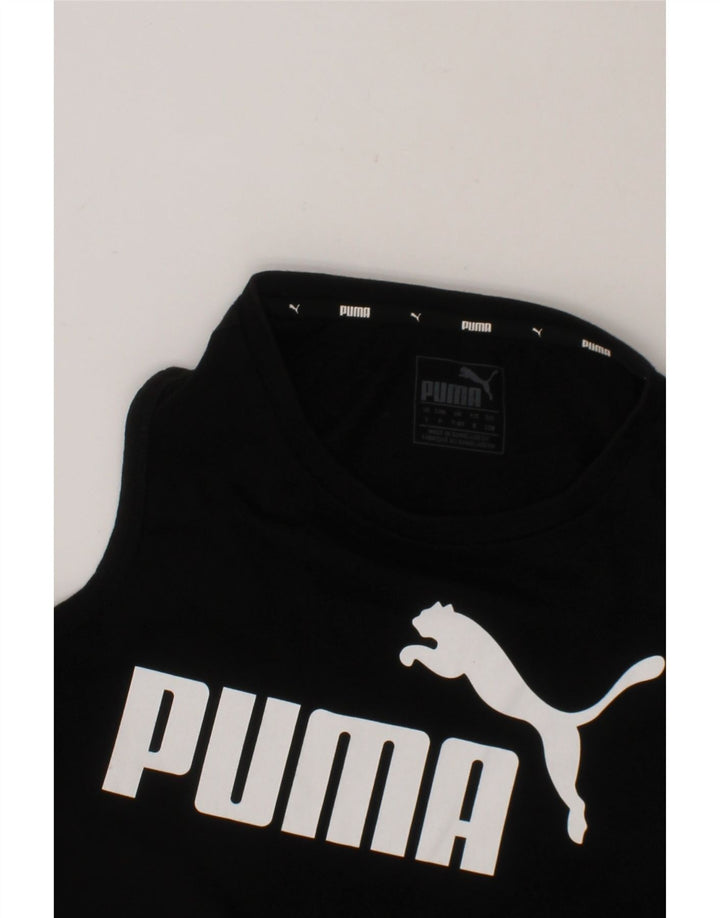 PUMA Boys Graphic Vest Top 7-8 Years Black Vintage Puma and Second-Hand Puma from Messina Hembry 