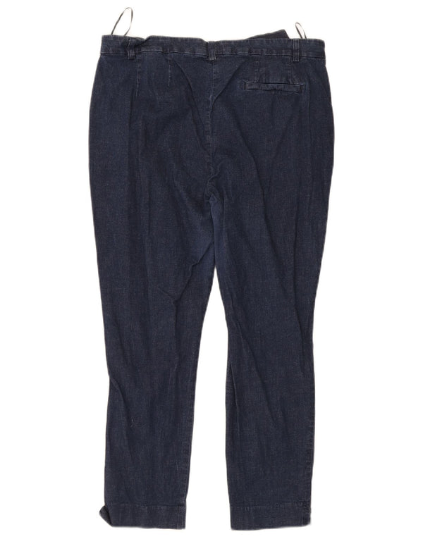 Marks & Spencer Pantalones de traje de cintura alta para mujer UK 14 Large W32 L24 Navy Bl