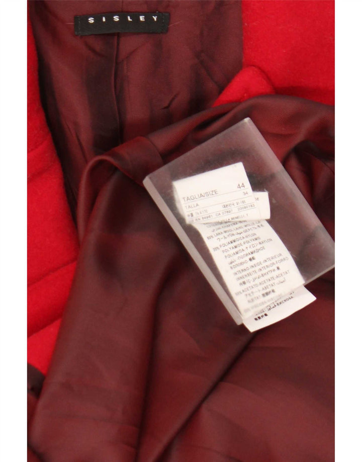 Abrigo Sisley Mujer IT 44 Lana Roja Mediana
