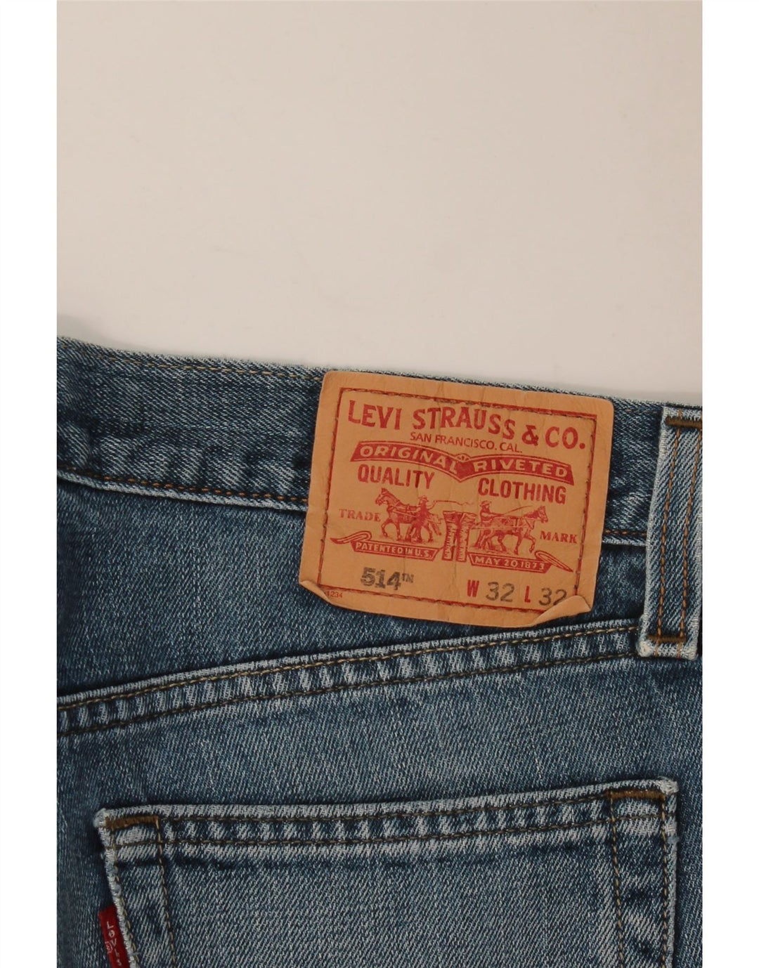 LEVI'S Vaqueros rectos ajustados 514 para hombre W32 L32 Algodón azul