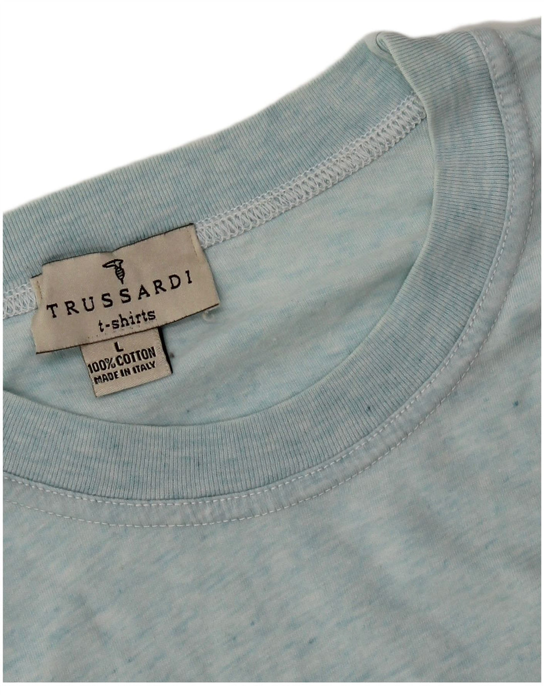 Trussardi Hombre Camiseta Top Grande Azul Algodón