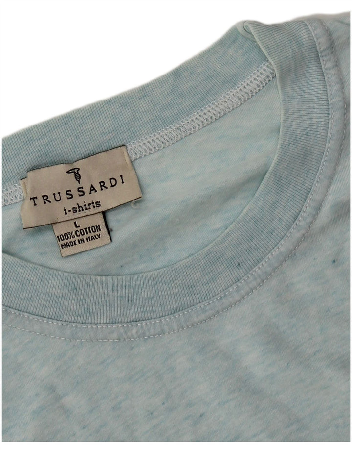 Trussardi Hombre Camiseta Top Grande Azul Algodón