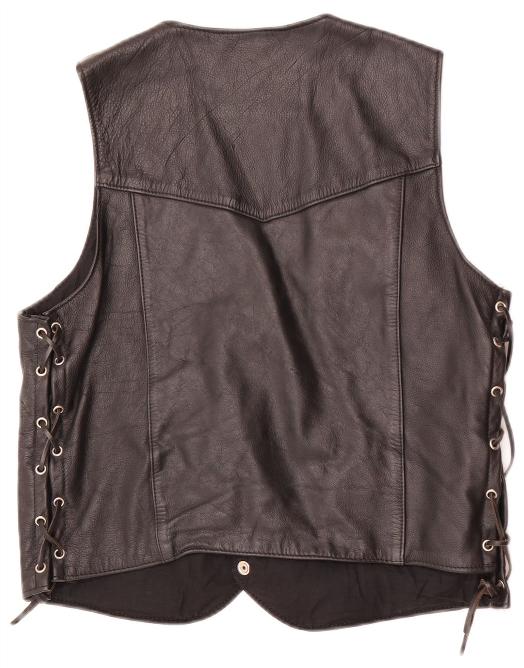 Chaleco de cuero vintage para hombre EU 44 XS negro