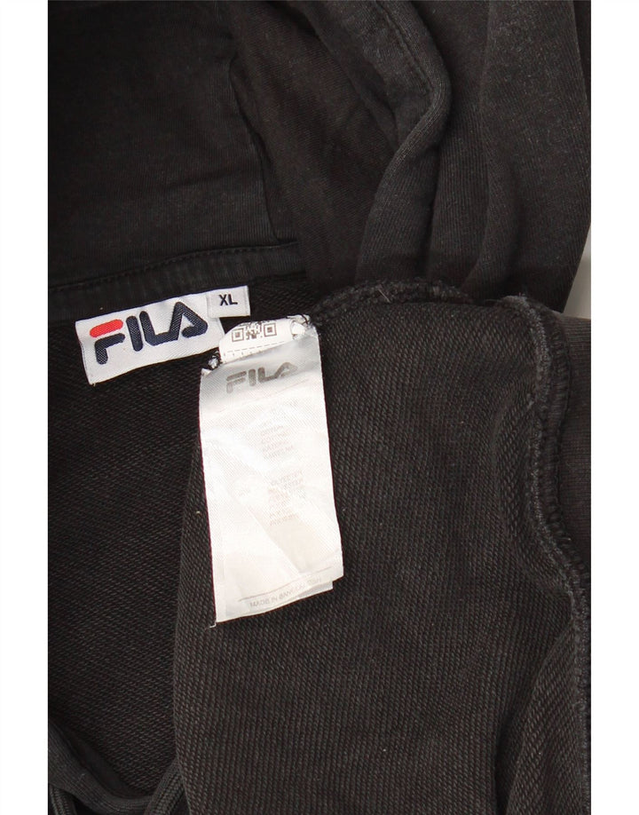FILA Jersey con capucha y gráfico extragrande para mujer UK 18 XL Algodón negro