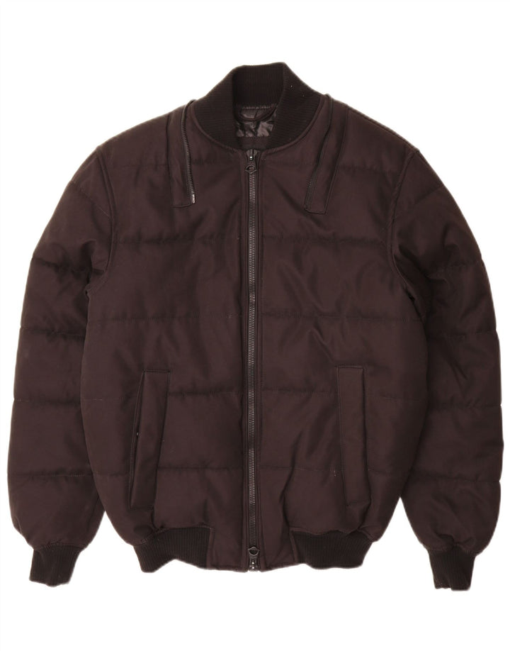 Zara Chaqueta Acolchada Hombre UK 36 Small Poliéster Negro