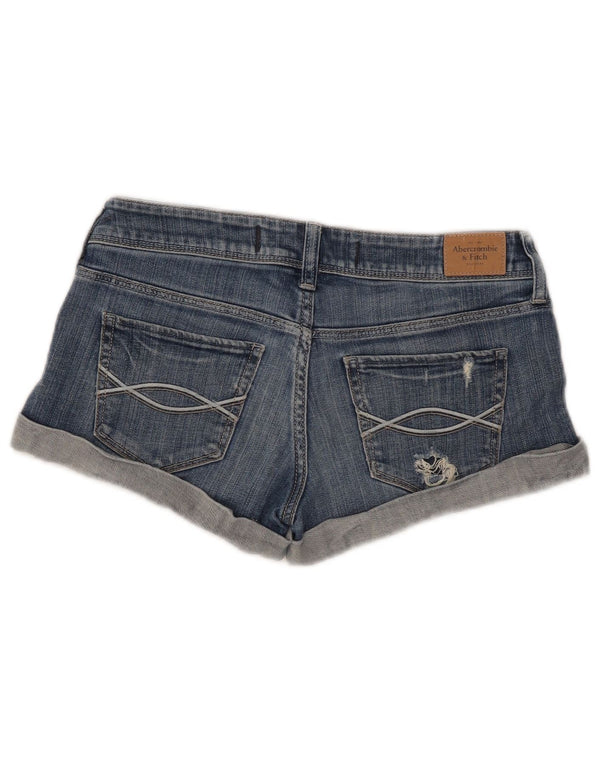 Abercrombie & Fitch Shorts De Mezclilla Desgastados Para Mujer W25 XS Algodón Azul