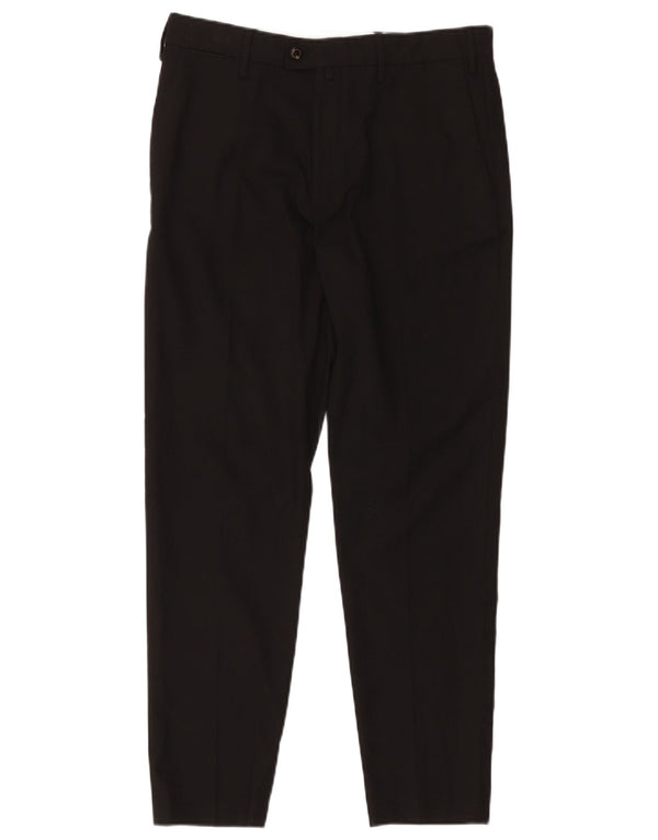 Zara Pantalón de traje ajustado para hombre EU 40 Medium W31 L27 Poliéster negro