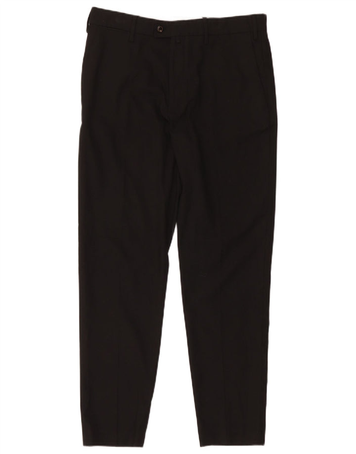 Zara Pantalón de traje ajustado para hombre EU 40 Medium W31 L27 Poliéster negro