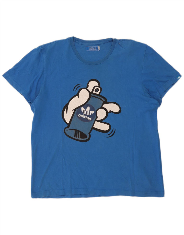 Adidas - Camiseta gráfica para hombre, talla grande, color azul