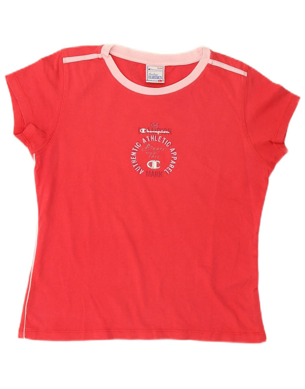 Champion Camiseta Corta con Gráfico para Mujer UK 40 Grande Rosa
