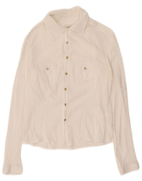 Camisa Diesel Mujer UK 44 Algodón Blanco Mediano