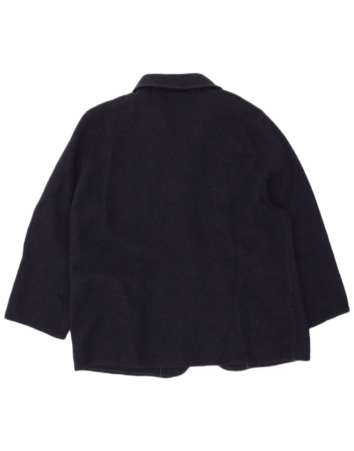 EASY Chaqueta tipo blazer con 4 botones y manga 3/4 para mujer IT 46 Grande Azul marino