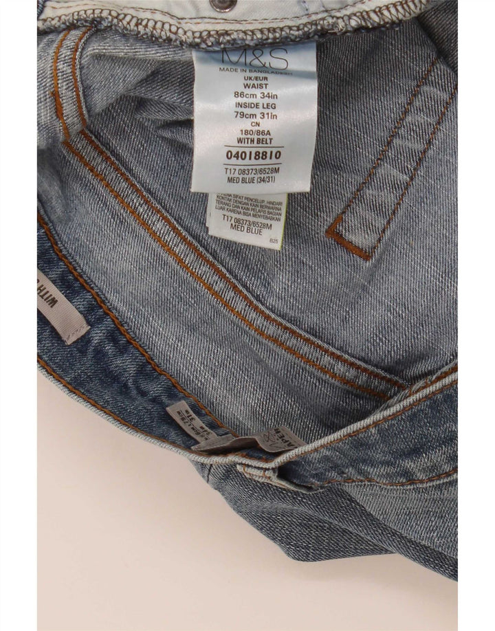 Marks & Spencer Vaqueros cónicos para hombre W34 L31 Algodón azul