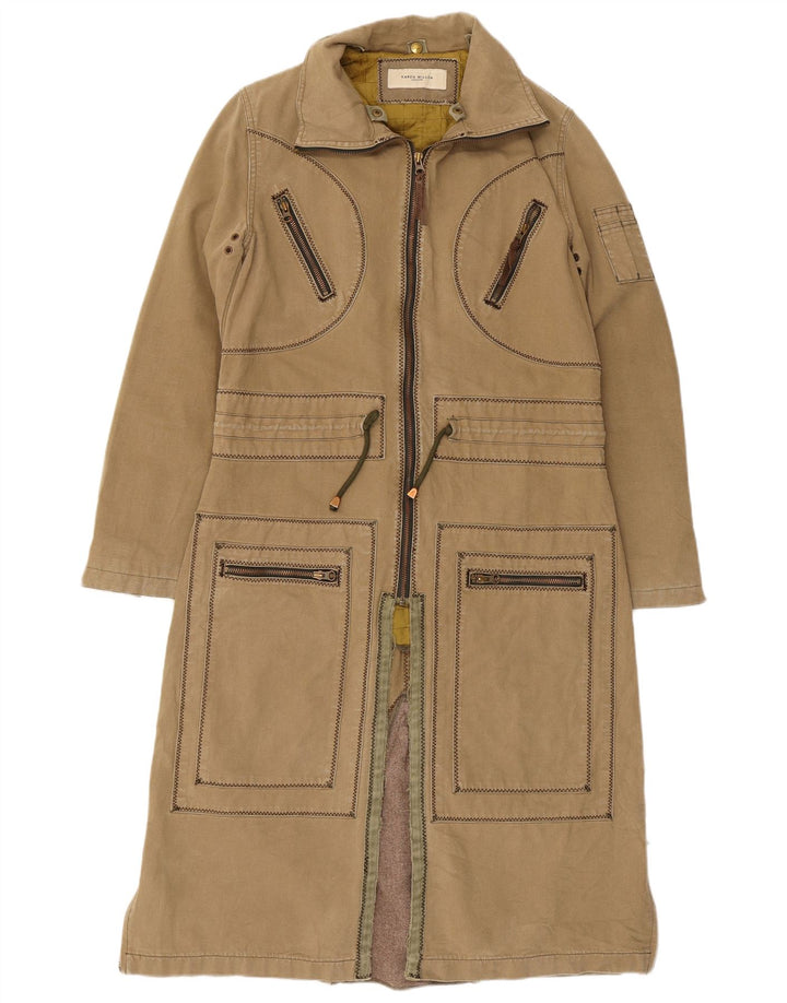 Karen Millen Abrigo para mujer US 6 Medio Beige Algodón