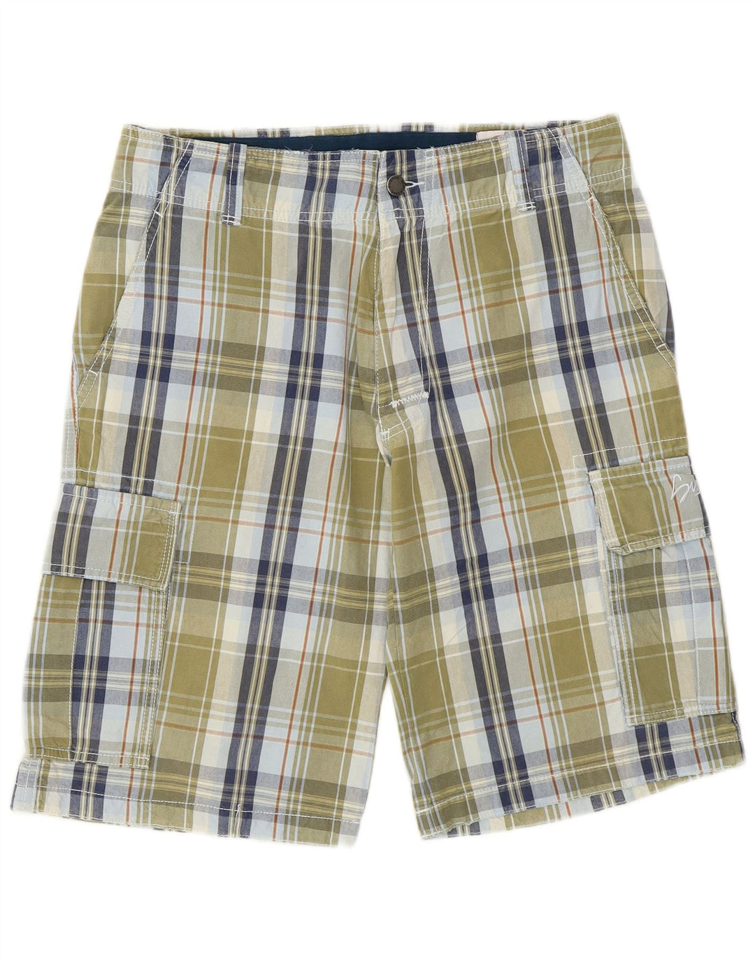 Pantalones cortos tipo cargo Sundek para hombre W32 Algodón a cuadros caqui mediano